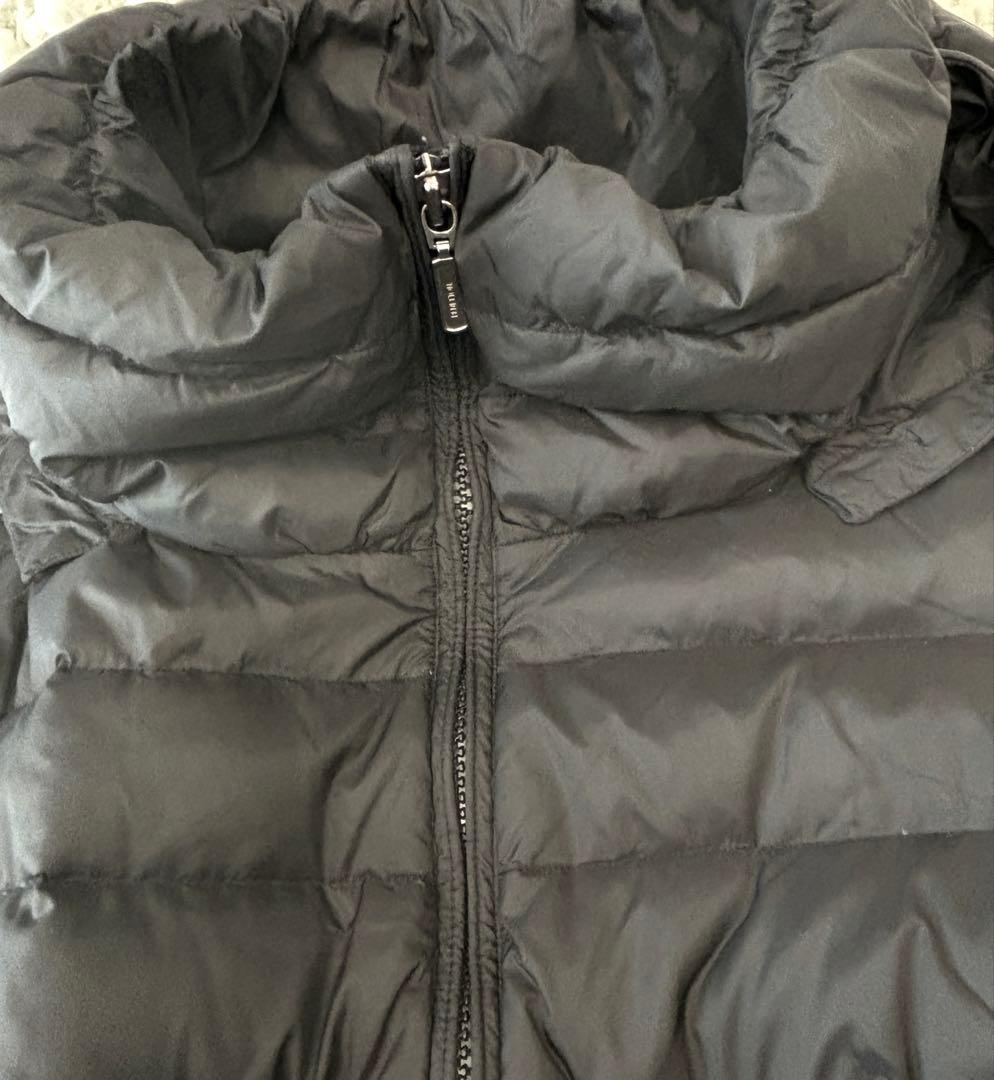 ベネトン ロングダウンコート ブラック 42 ベルト付き ダブルファスナー