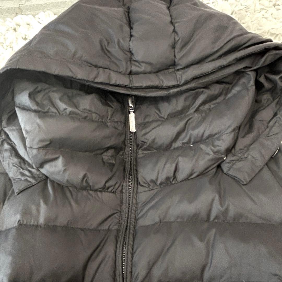 ベネトン ロングダウンコート ブラック 42 ベルト付き ダブルファスナー