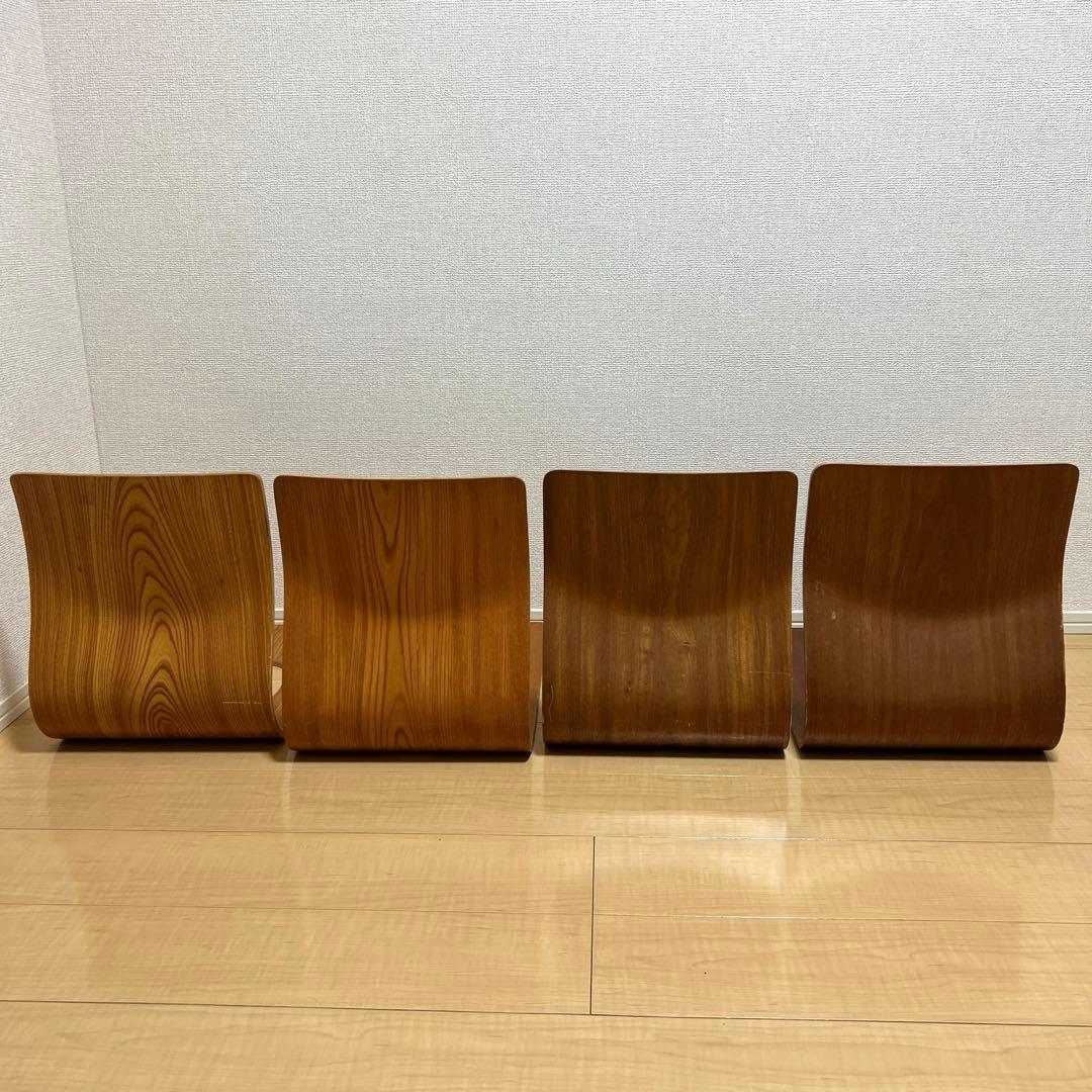 天童木工 曲げ木 座椅子 4脚セット 日本製 Tendo 和モダン