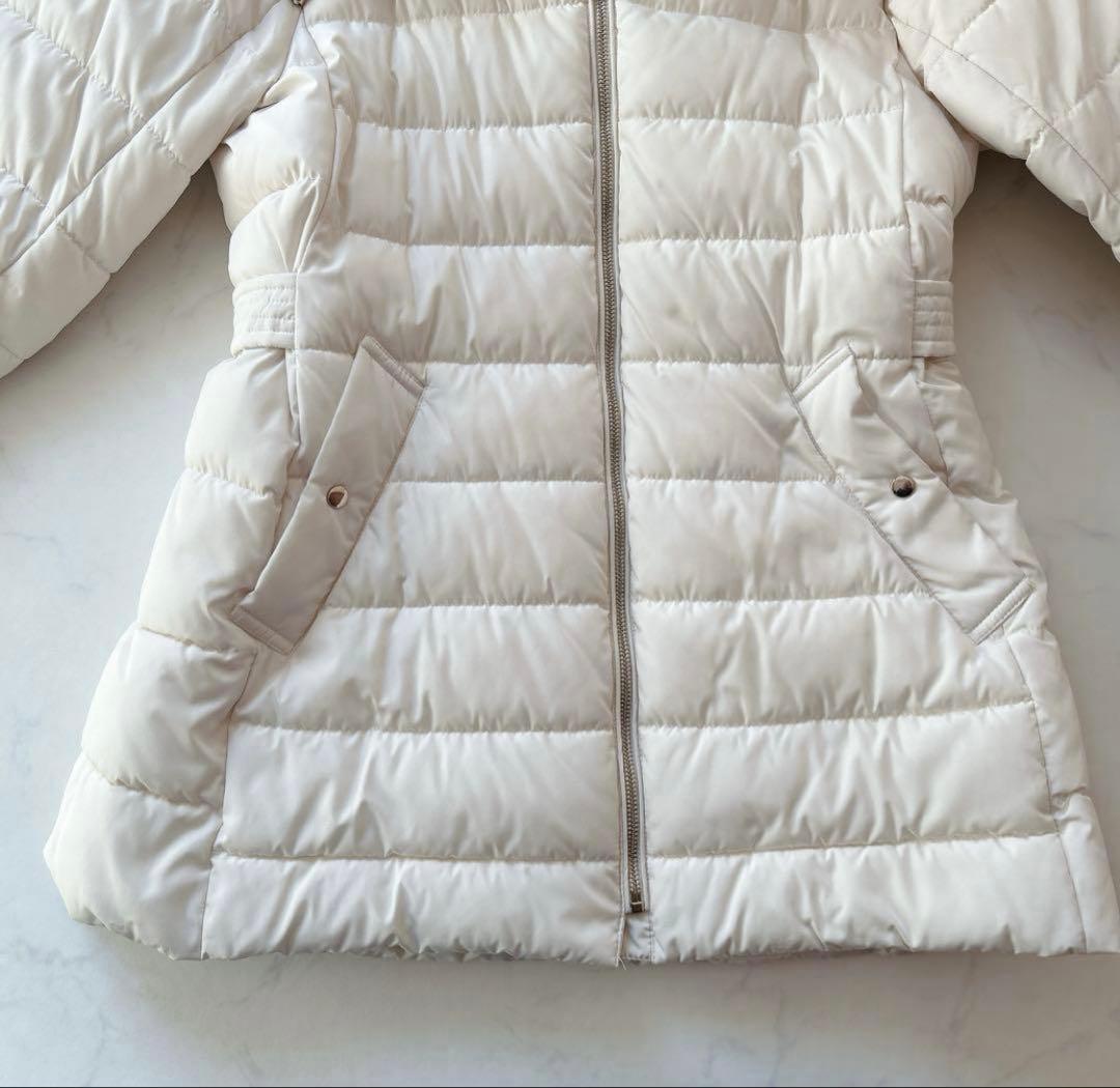 S*》様 【美品】ZARA ザラ ファー付きダウンジャケット Ｌ白 ウエストシェ