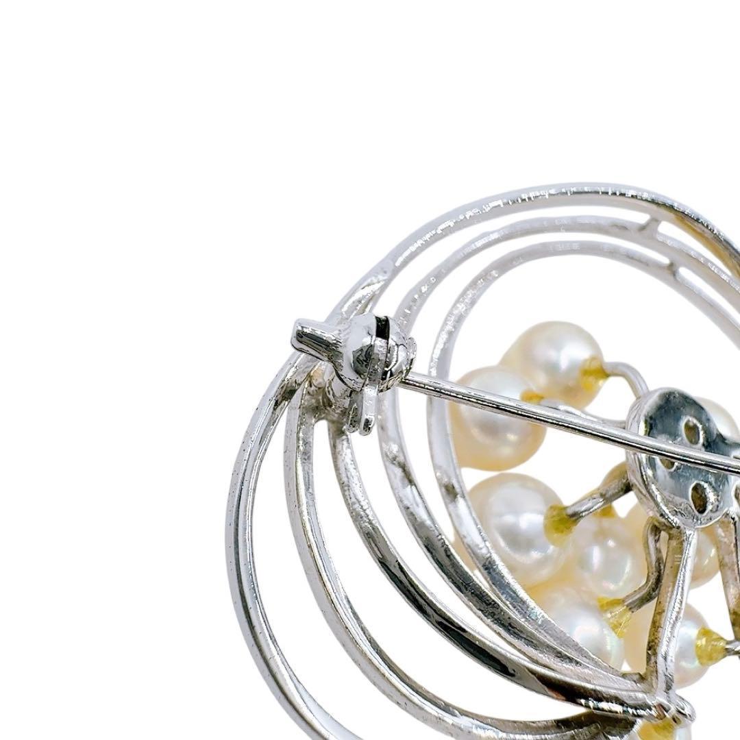 【希少/美品】タサキ ブローチ パール 真珠 7mm ラウンド シルバー 刻印