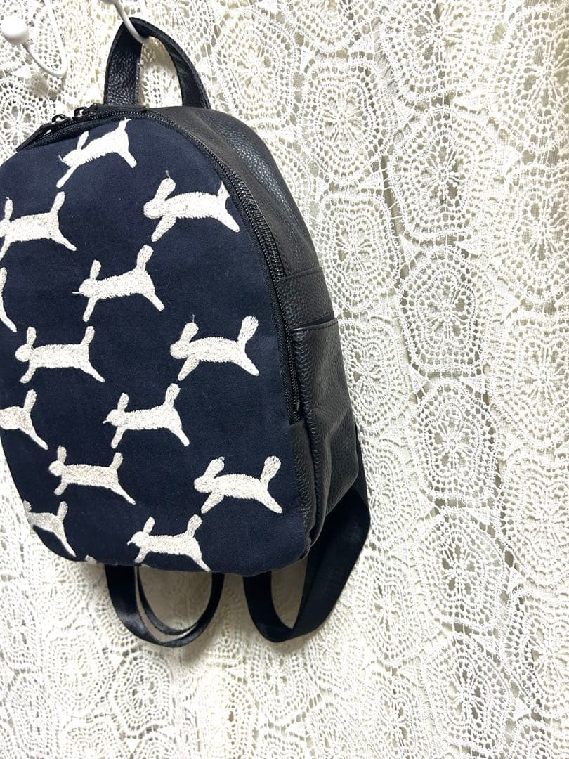 再販ミナペルホネンハーフハンドメイド 本革リュックrun run run