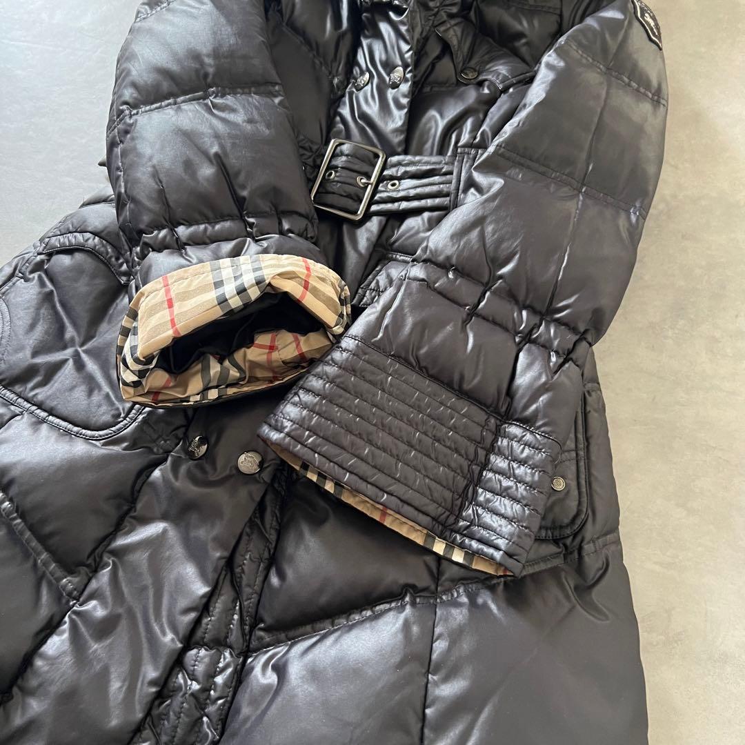 【美品】 BURBERRY バーバリー ノバチェック ダウン コート ブラック