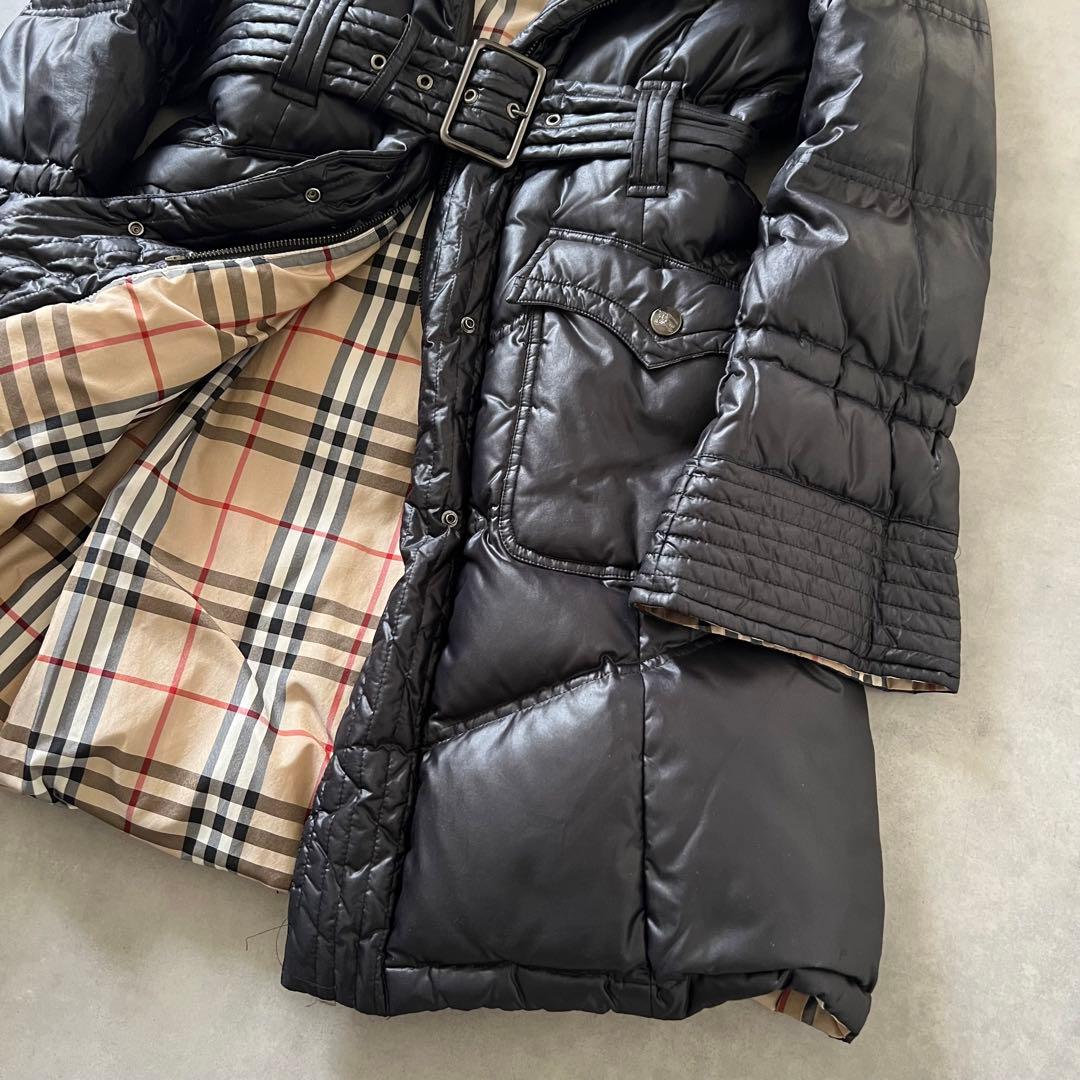 【美品】 BURBERRY バーバリー ノバチェック ダウン コート ブラック