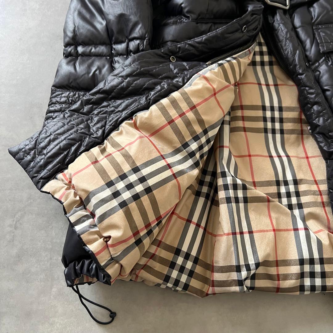 【美品】 BURBERRY バーバリー ノバチェック ダウン コート ブラック