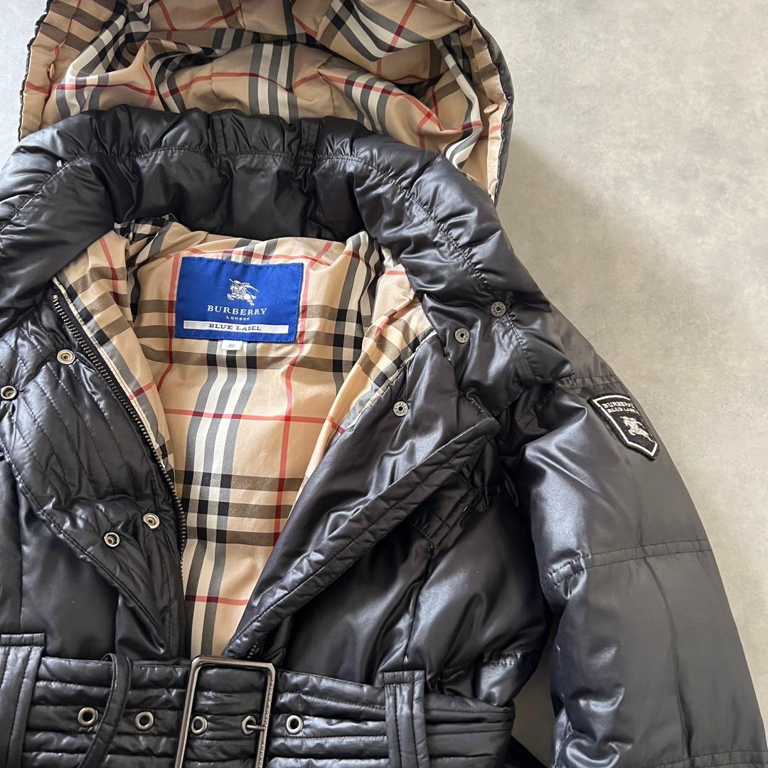【美品】 BURBERRY バーバリー ノバチェック ダウン コート ブラック