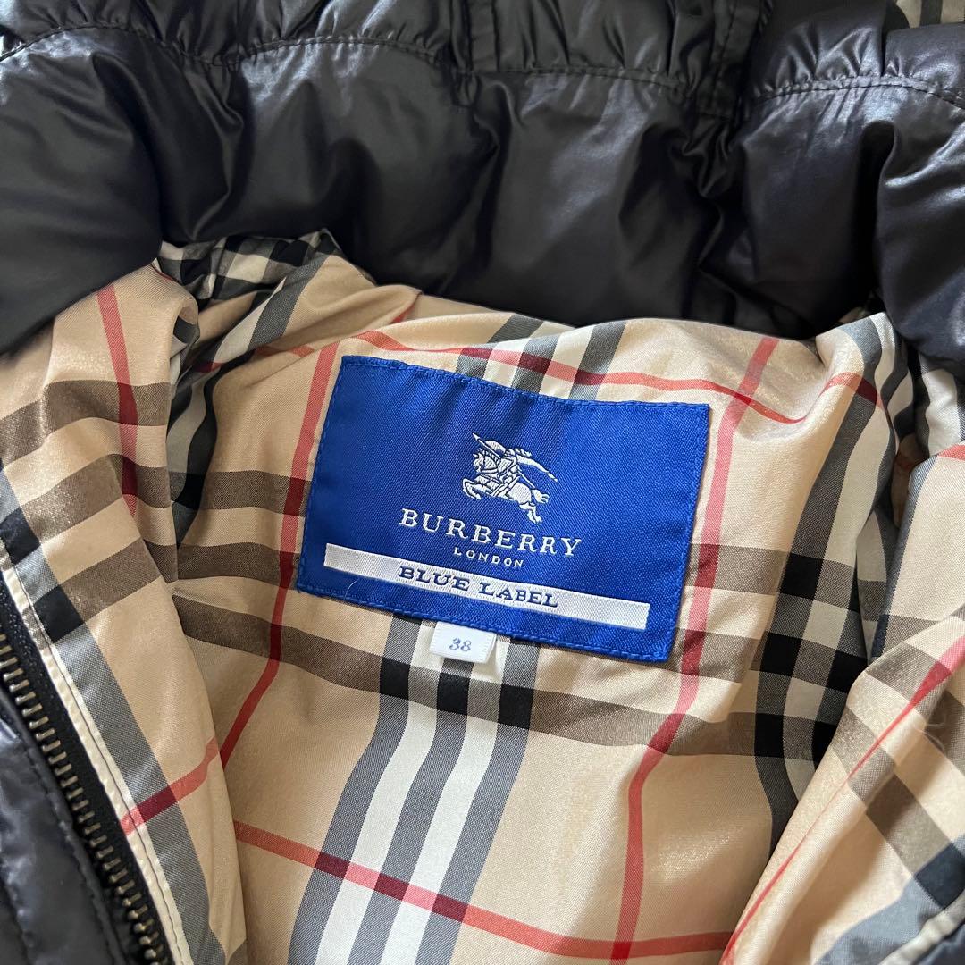 【美品】 BURBERRY バーバリー ノバチェック ダウン コート ブラック