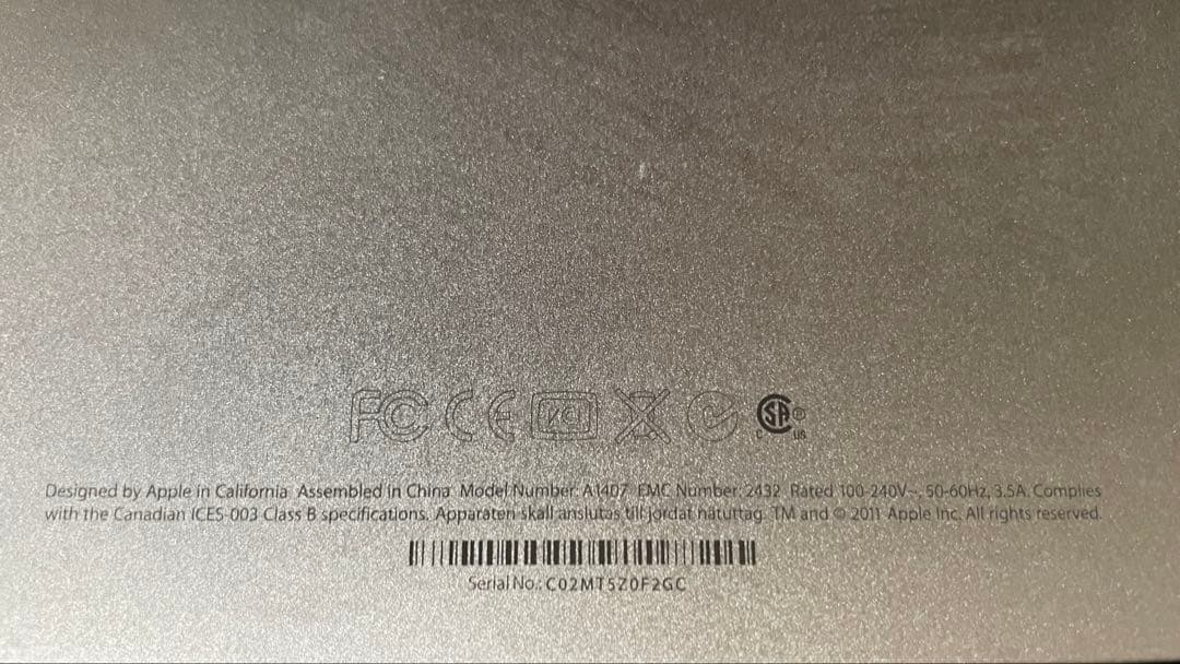 apple ディスプレイモニターA1407