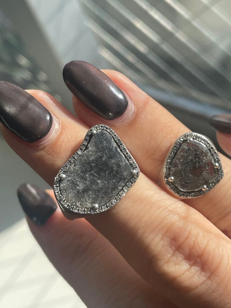 adlin hue スライスダイヤリング 2個セット