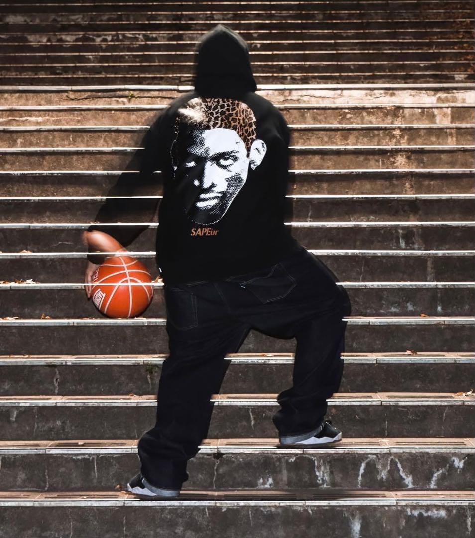 き*ず様 SAPEur サプール ロッドマン レオパード フーディ ブラック X