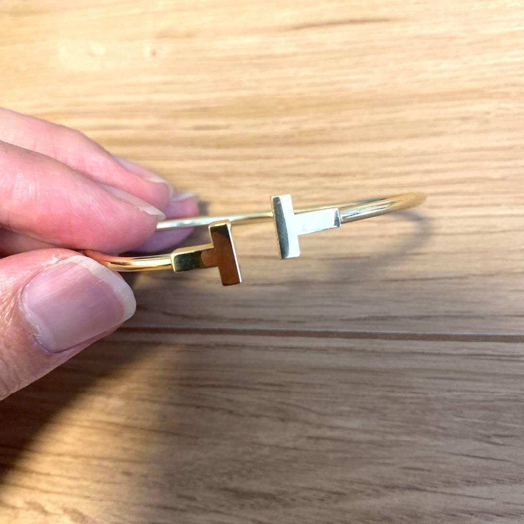 ティファニー K18YG イエローゴールド TワイヤーラージLサイズ　金重さ9g