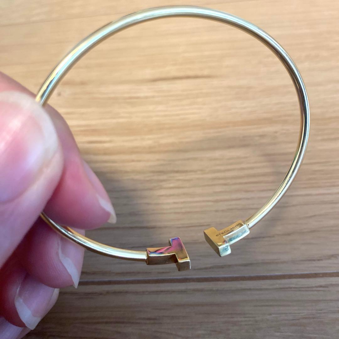 ティファニー K18YG イエローゴールド TワイヤーラージLサイズ　金重さ9g