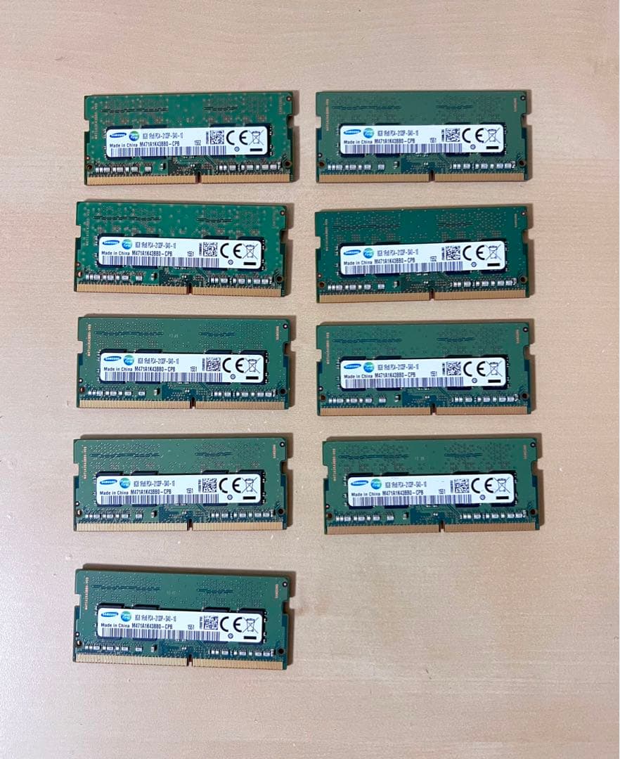 SAMSUNG DDR4 8GB ×9枚 1Rx8 ノートPCメモリ