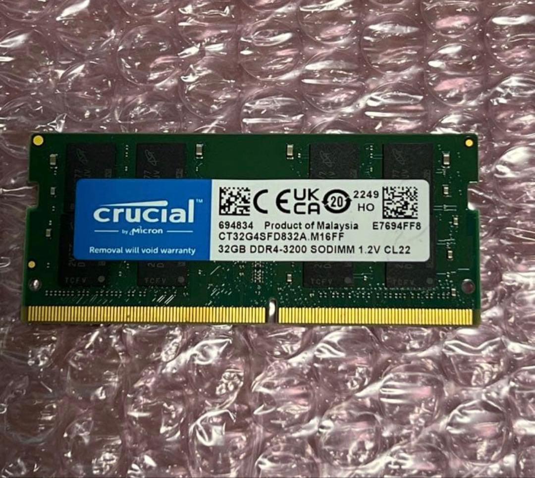 DDR4 ノート用メモリ PC4-3200 32GB 1枚 動作確認済