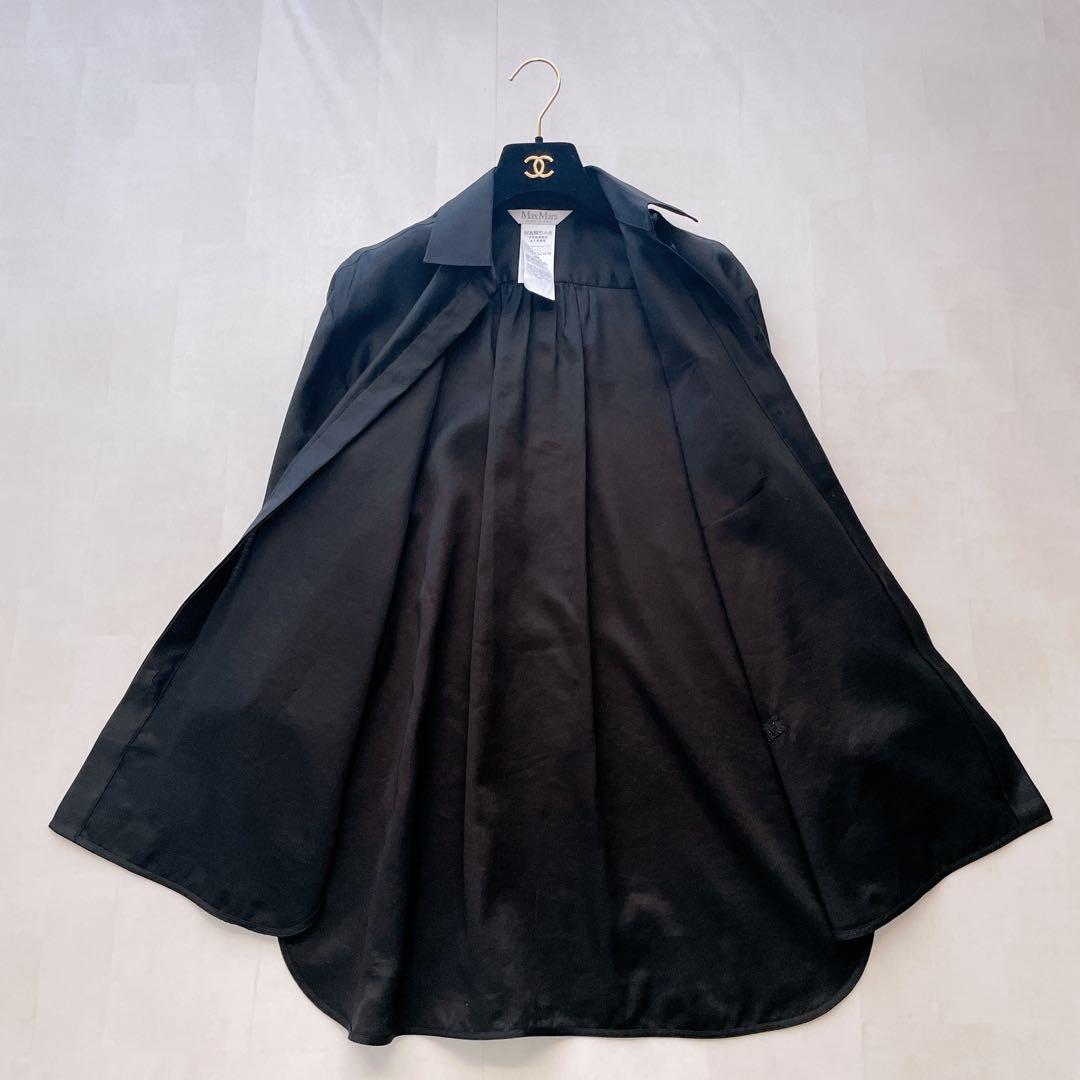 美品✨2024 マックスマーラ MAREA マレーア 長袖シャツ ボウタイ 黒