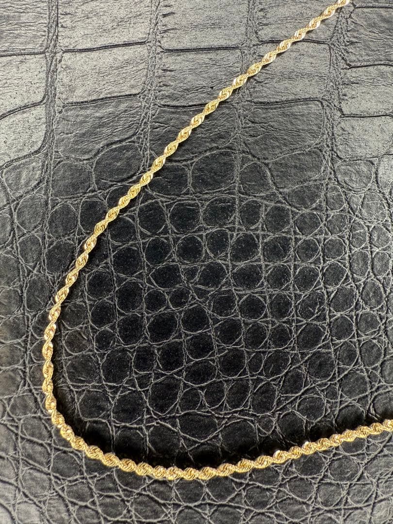 アクセサリー 10K Gold Rope Necklace 56cm 2mm