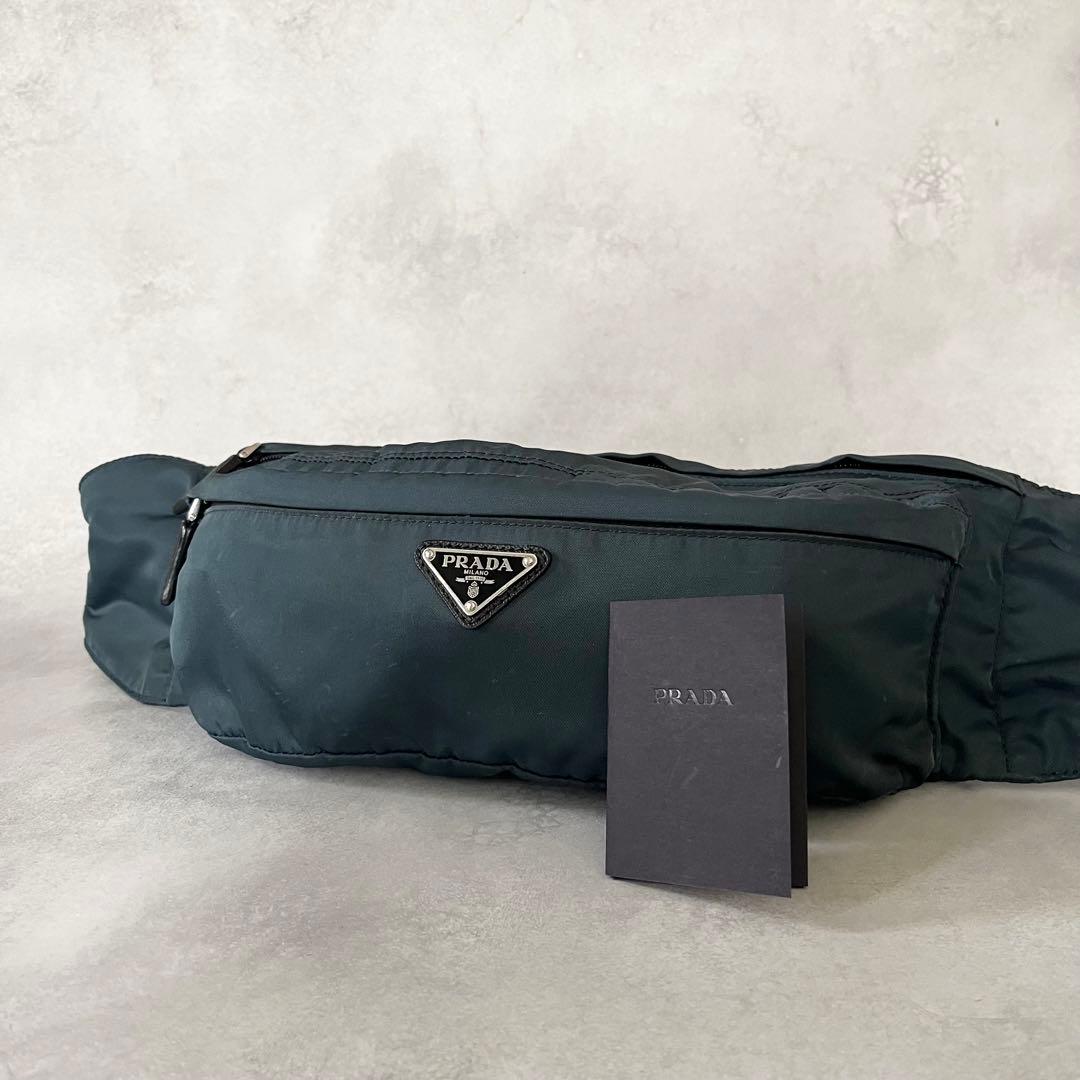 【美品/近年モデル】PRADA ウエストバッグ　ウエストロゴ　サフィアーノレザー