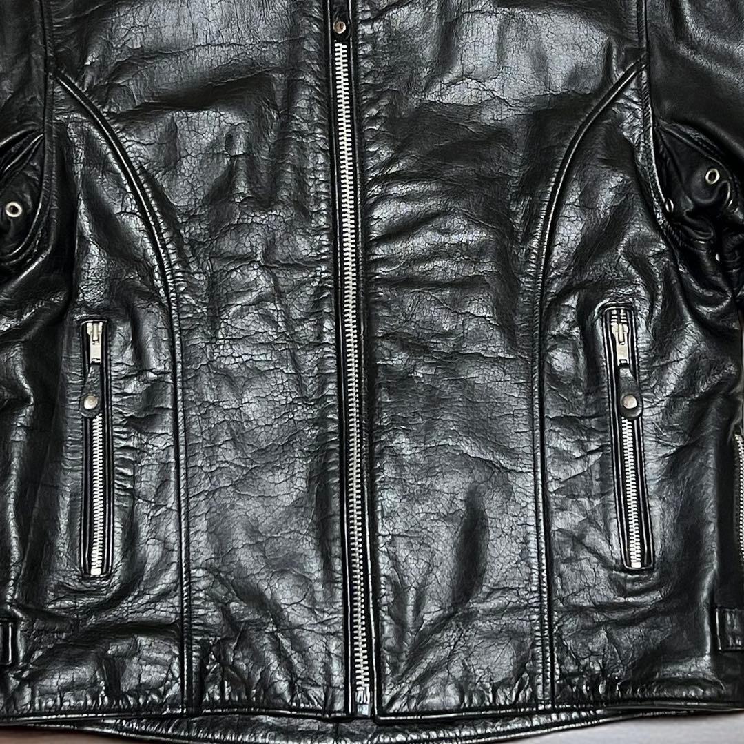 80s ヴィンテージ　FIRST 本革　シングルライダース キルティングライナー