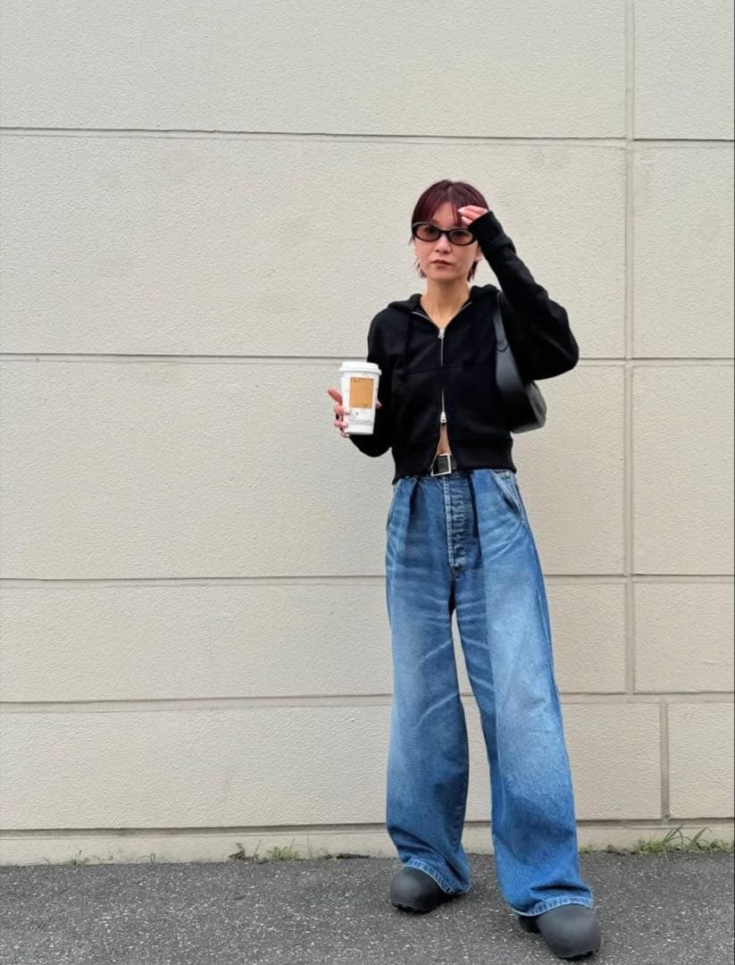 INSCRIRE アンスクリア　タックデニムパンツ