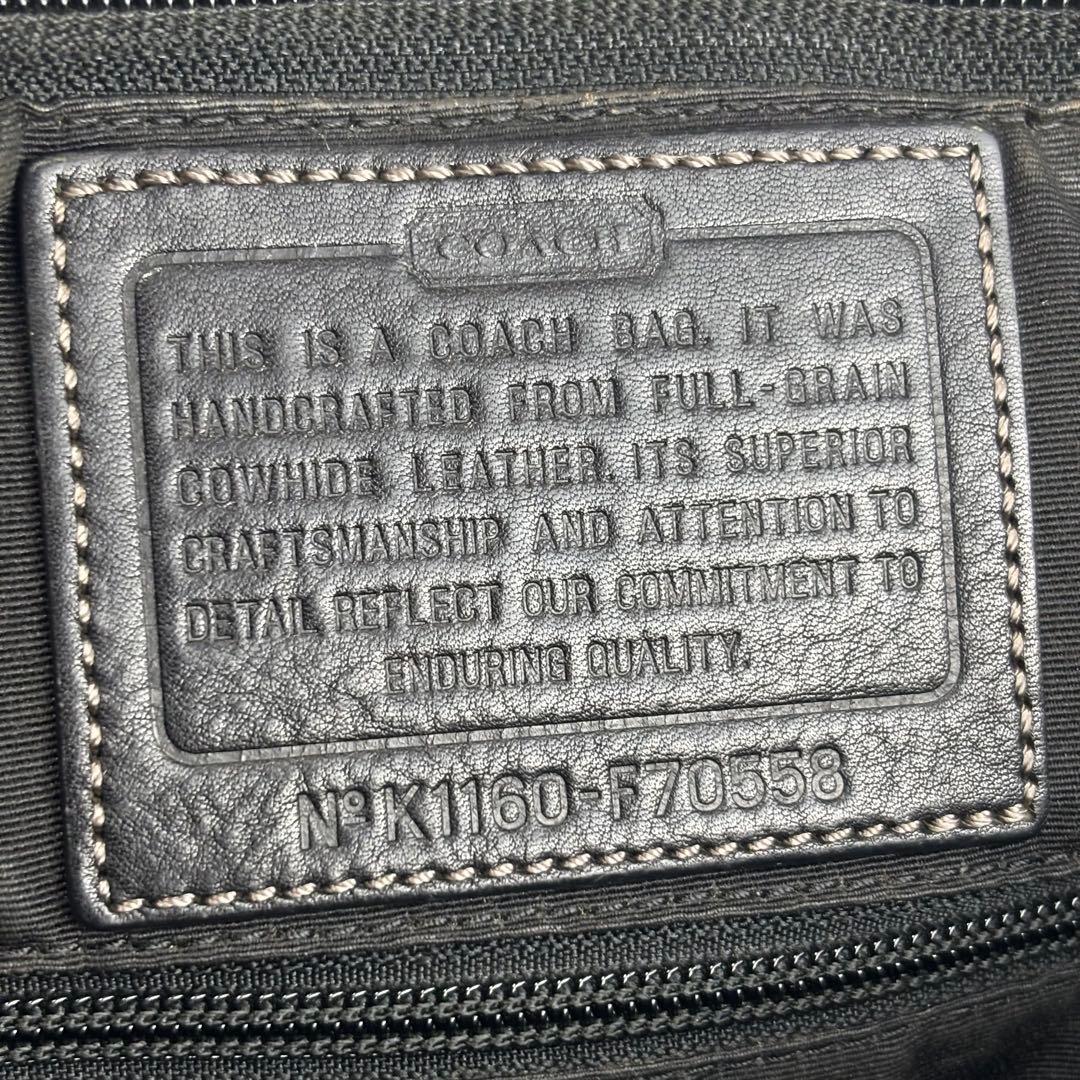 COACH レザー 2wayトートバッグ F70558 ブラック