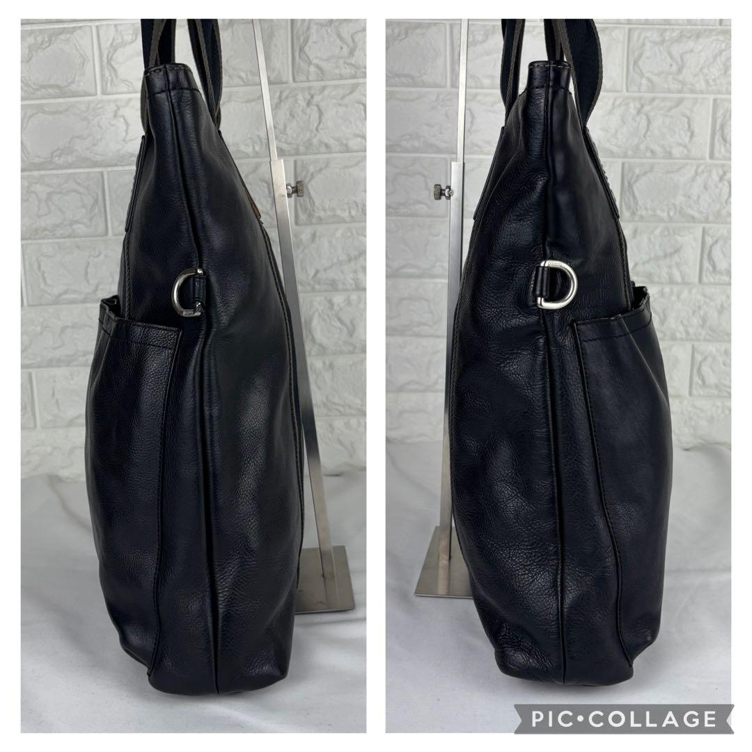 COACH レザー 2wayトートバッグ F70558 ブラック