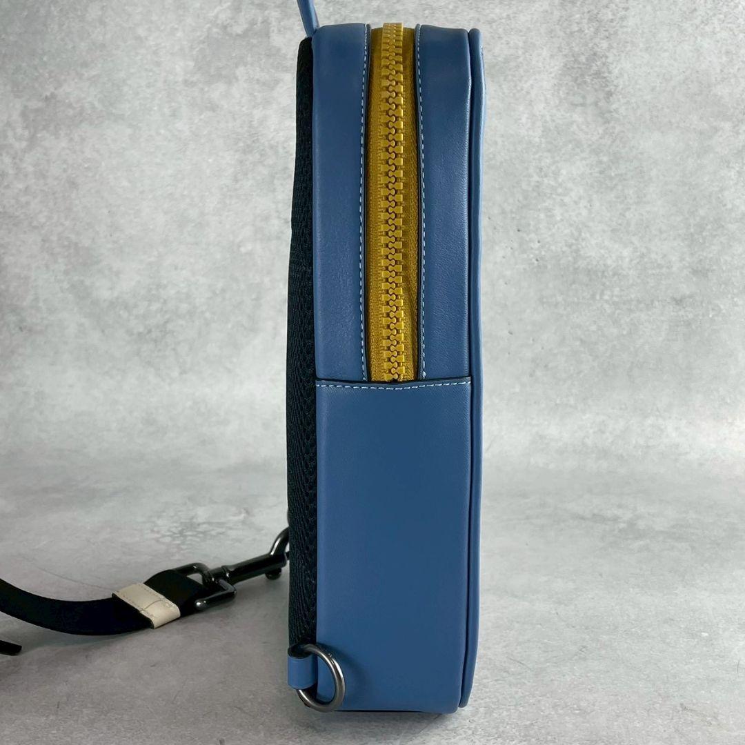 未使用 コーチ サリバン ボディバッグ ショルダーバッグ レザー スキー 青