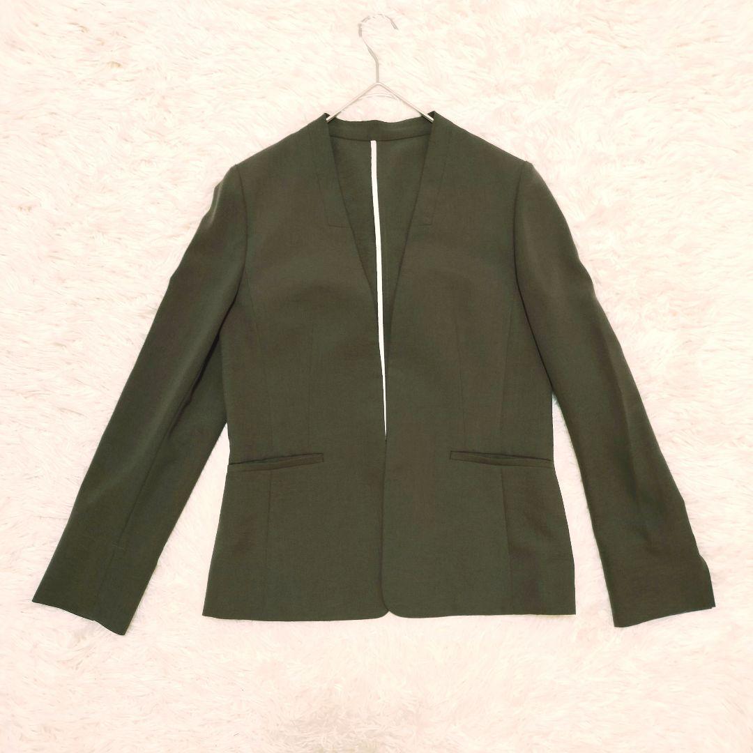 アオキ 2wayストレッチ トロピカルノーカラージャケットセット XS