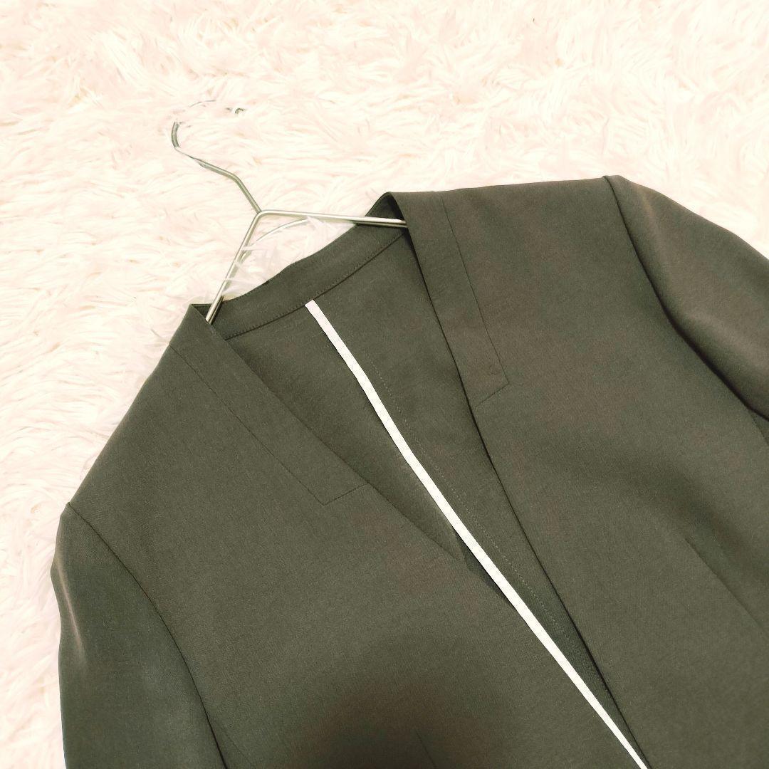 アオキ 2wayストレッチ トロピカルノーカラージャケットセット XS