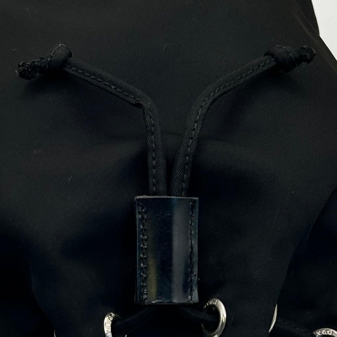 PRADA プラダ ナイロン 巾着 ショルダーバッグ 三角ロゴ ブラック 黒