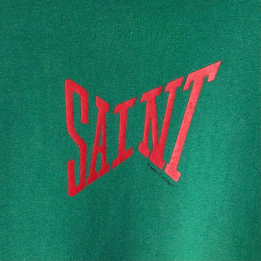 5174【希少XLサイズ】セントマイケル☆センターロゴ入りパーカー グリーン 緑