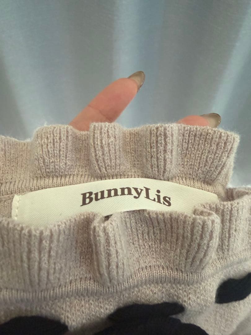 bunny lis ニットトップス×ニットキャミワンピース 2点セット　ピンク