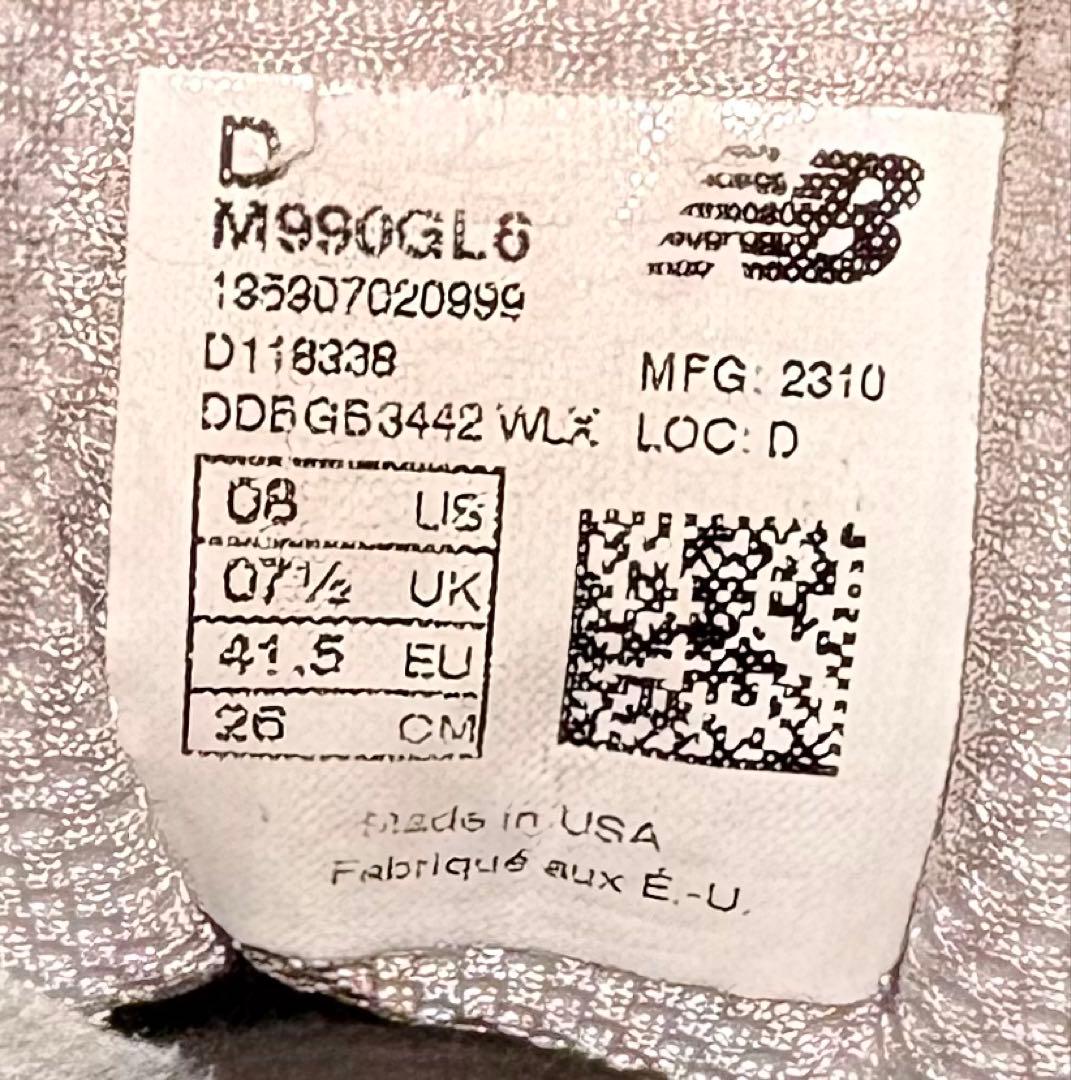 靴 26cm New Balance 990v6