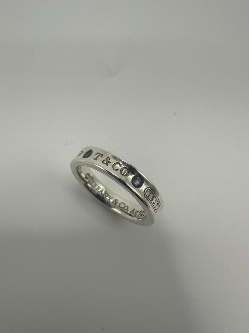 ティファニー 1837 ナローリング モンタナサファイア Ag925