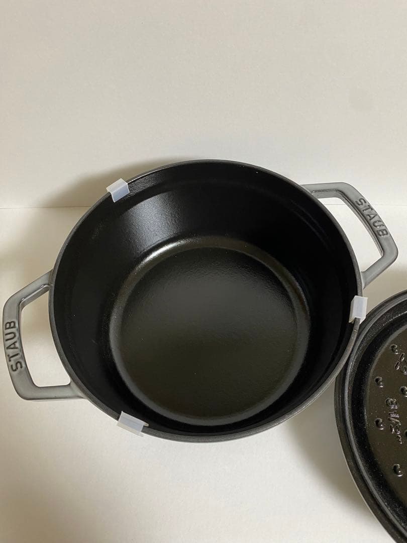 ストウブ ピコ・ココット ラウンド 22cm グレー　ピココット