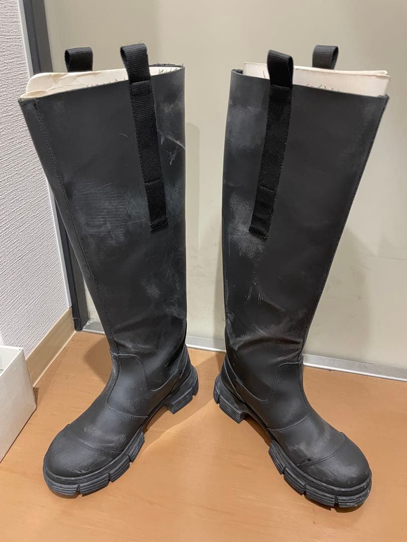 GANNI ガニー リサイクルラバー ロングブーツ