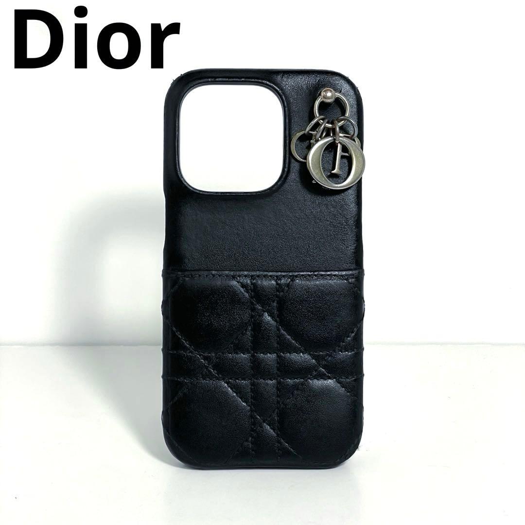 Dior ディオール iphoneケース 14pro カナージュ ラムスキン