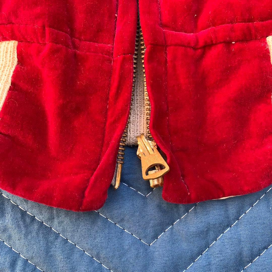 50〜60s ワインレッド スカスカスカジャン L 当時物 vintage