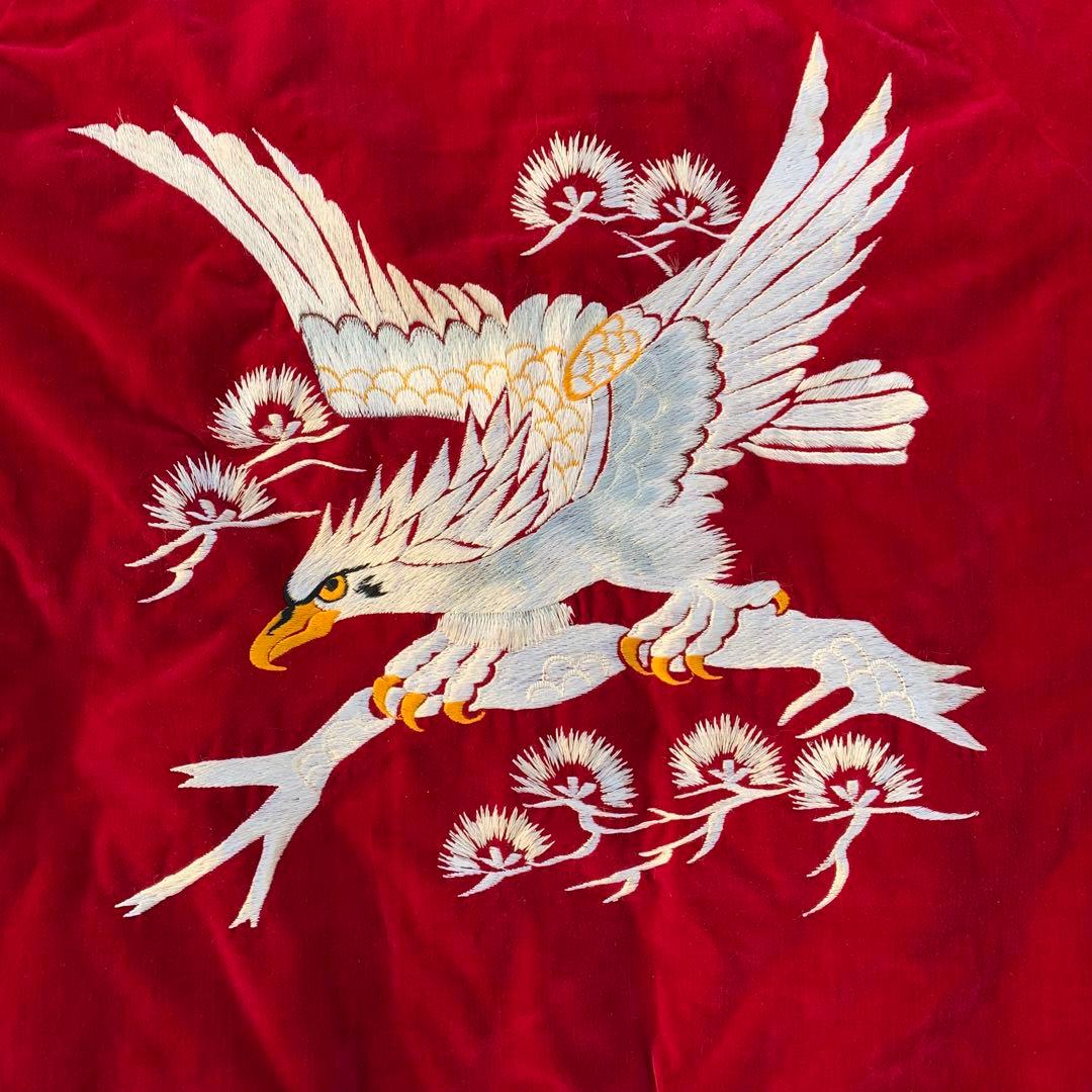 50〜60s ワインレッド スカスカスカジャン L 当時物 vintage