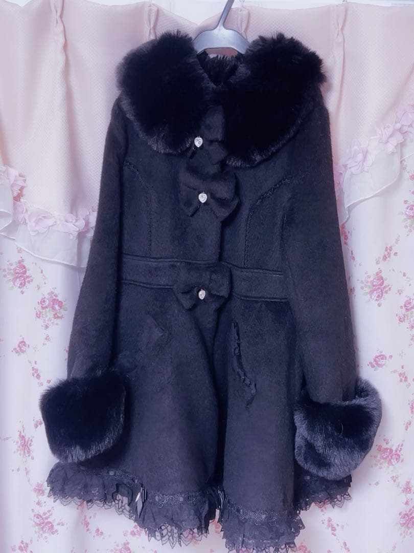 ♡LIZLISA♡バックティアードリボンコート 黒