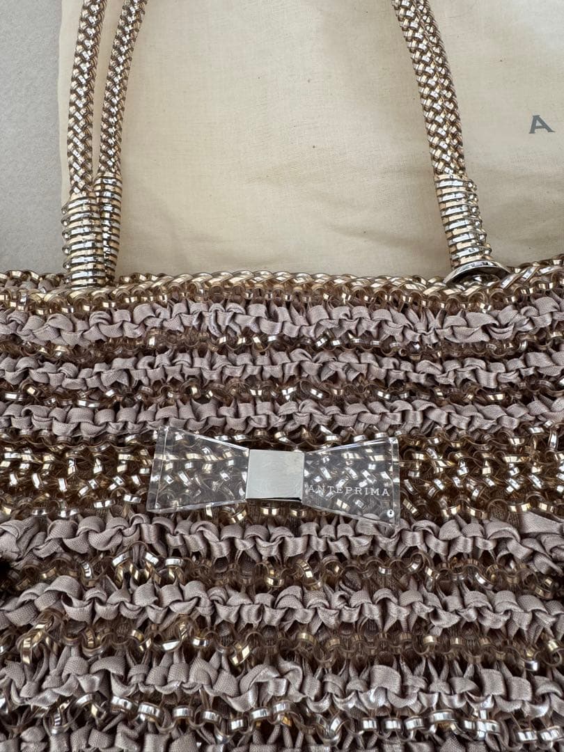 ANTEPRIMA ワイヤーバッグ イエローゴールド系