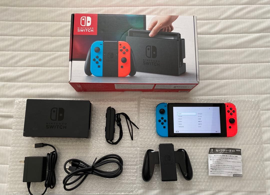 【完品】Nintendo Switch 初期型 ネオンレッド ブルー