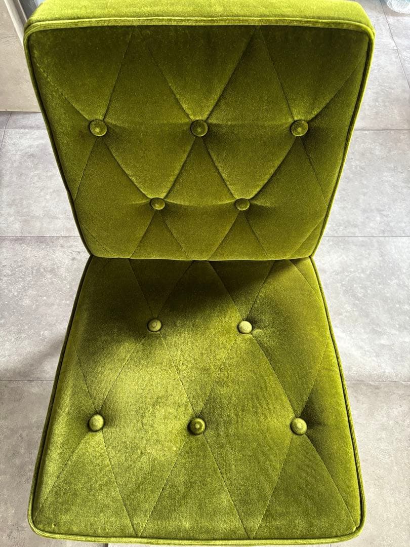 カリモク60 カフェチェア　モケットグリーン　kチェア