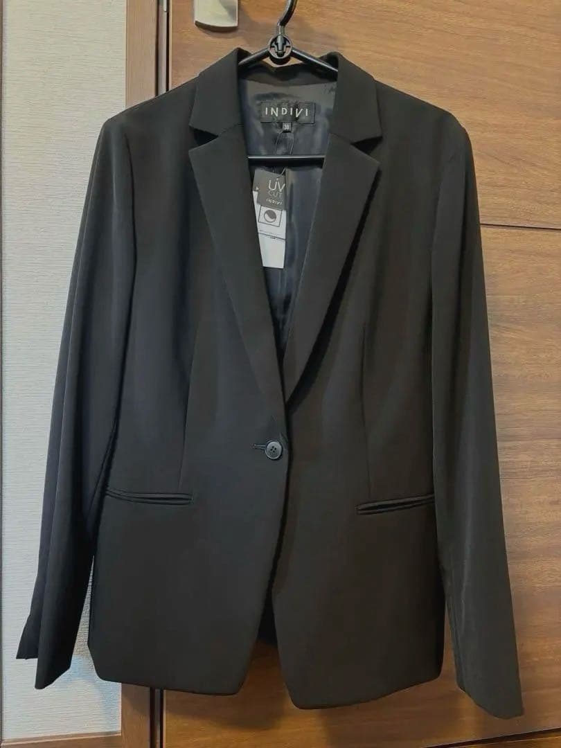 【新品】INDIVI ストレッチテーラードジャケット&ワイドパンツ セットアップ