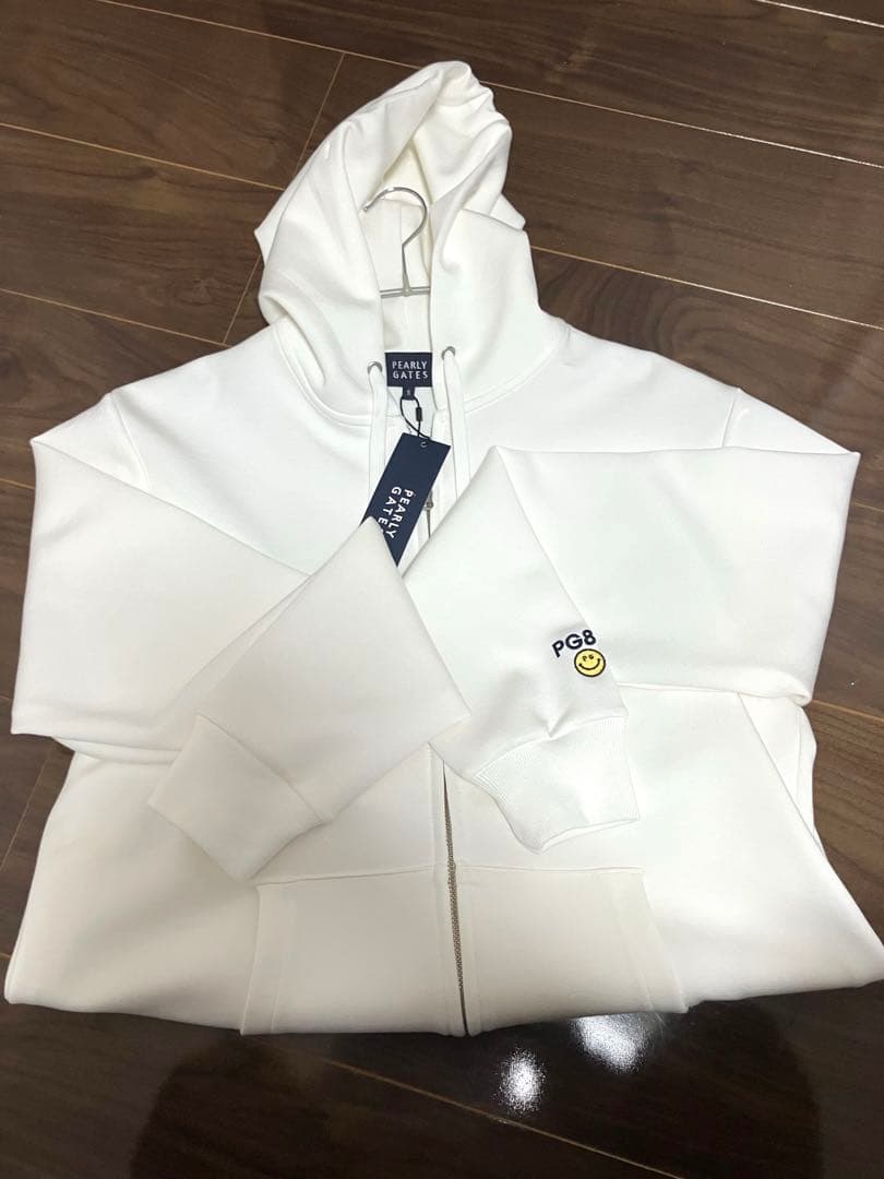 新品タグ付き PEARLY GATES フルジップ パーカー ホワイト 5