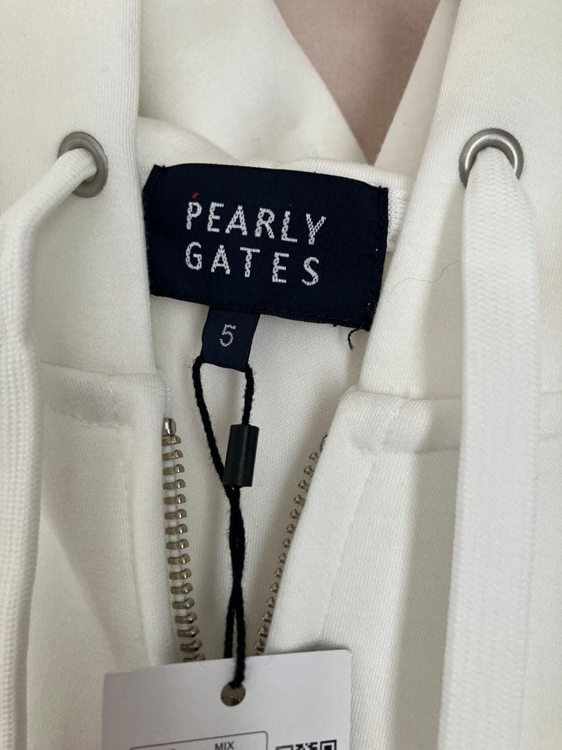 新品タグ付き PEARLY GATES フルジップ パーカー ホワイト 5