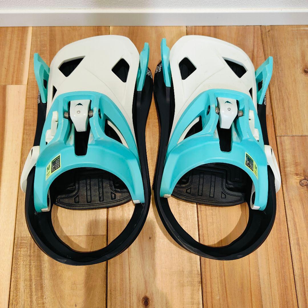 バートン ビンディング ホワイト/ターコイズ　Mサイズ　ステップオン