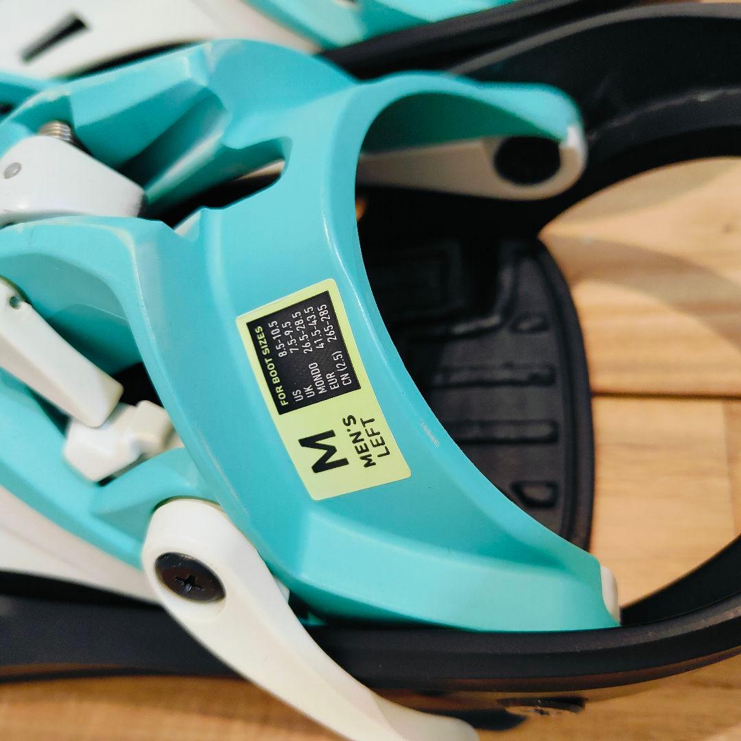 バートン ビンディング ホワイト/ターコイズ　Mサイズ　ステップオン