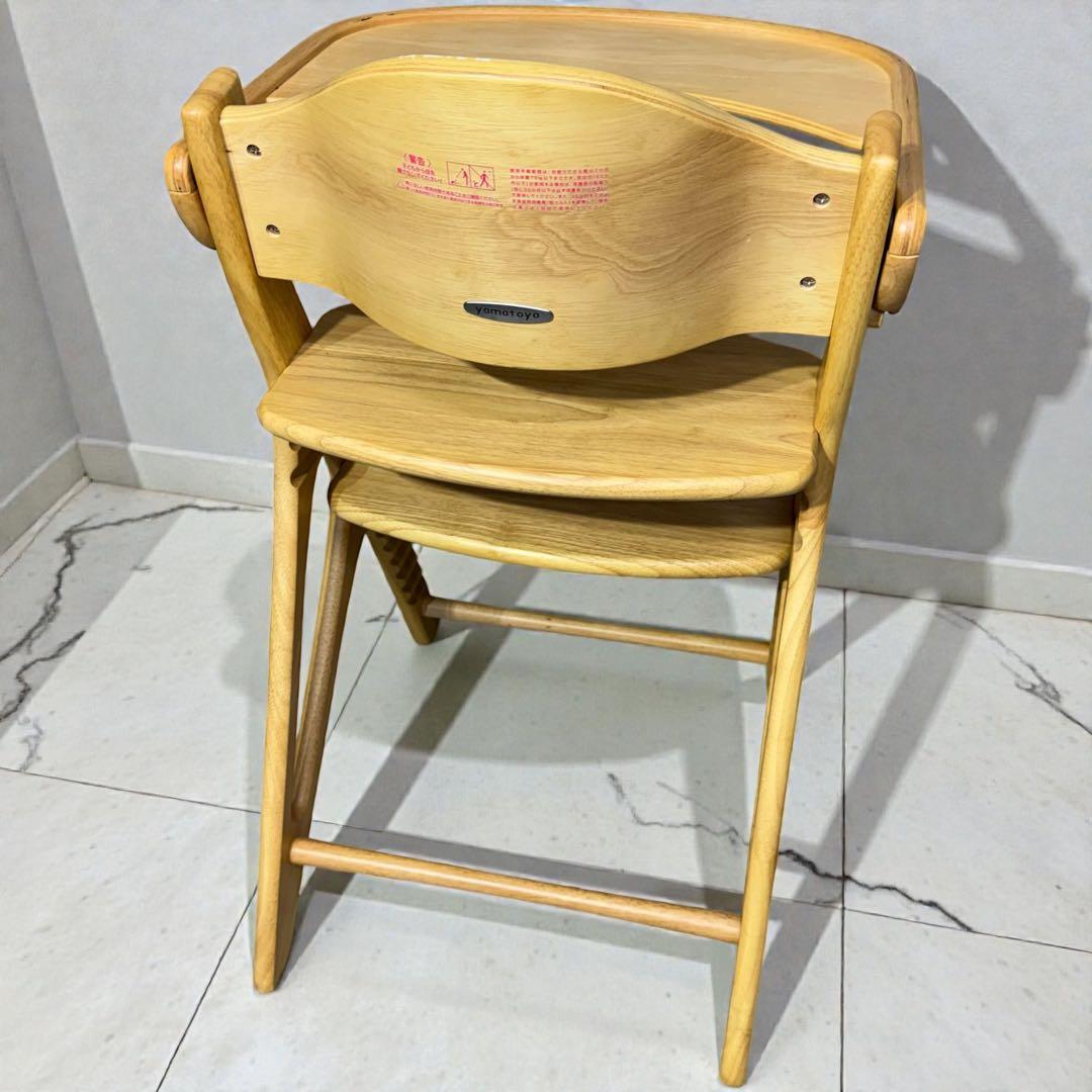 大和屋 アッフルチェア A01 ピュアナチュラル 折りたたみテーブル付 美品