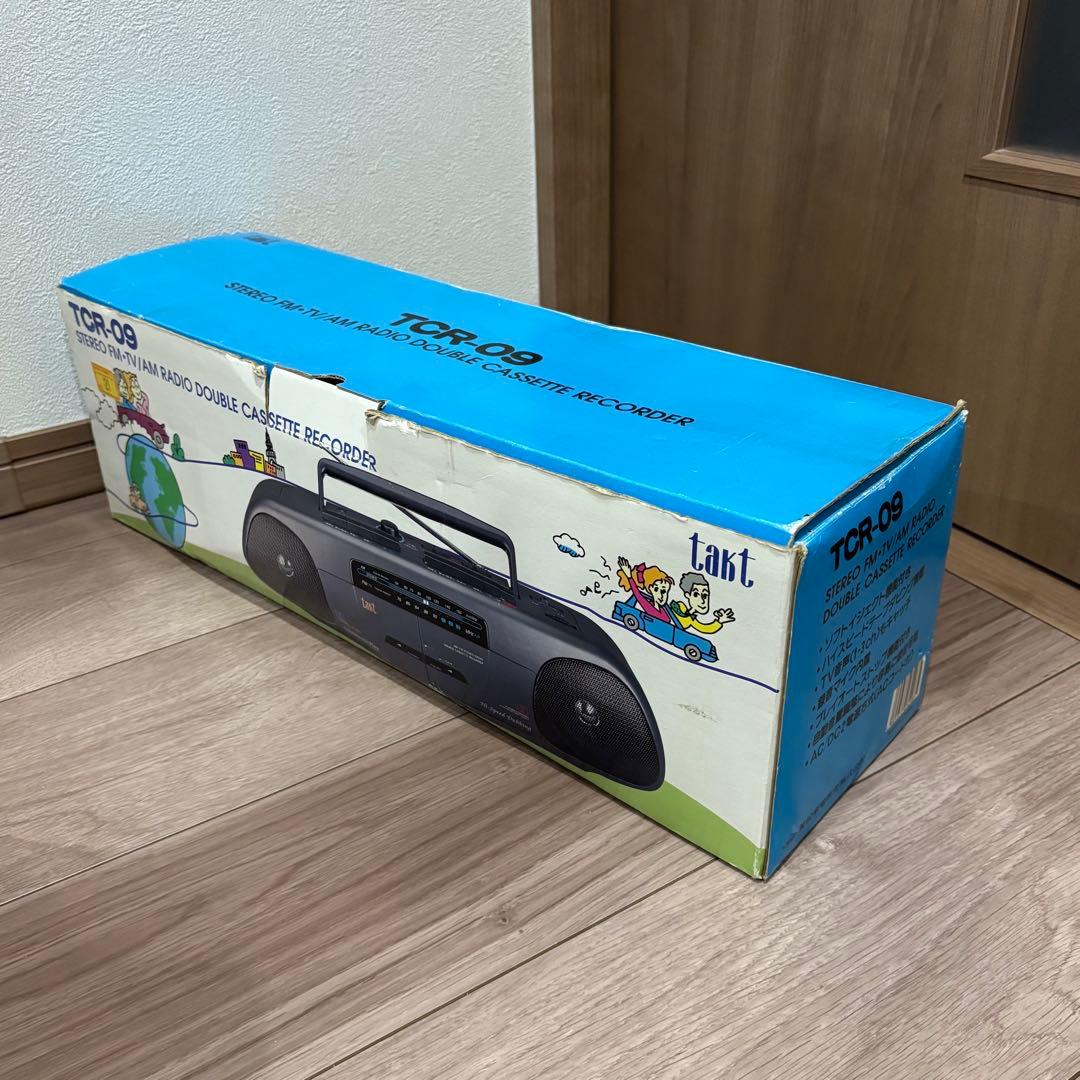 希少 美品✨　TCR-09 ステレオ FM/TV/AM ダブルカセットレコーダー
