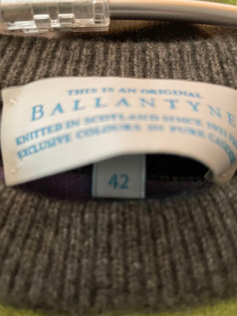 BALLANTYNE ストライプカシミヤ100%セーター 42